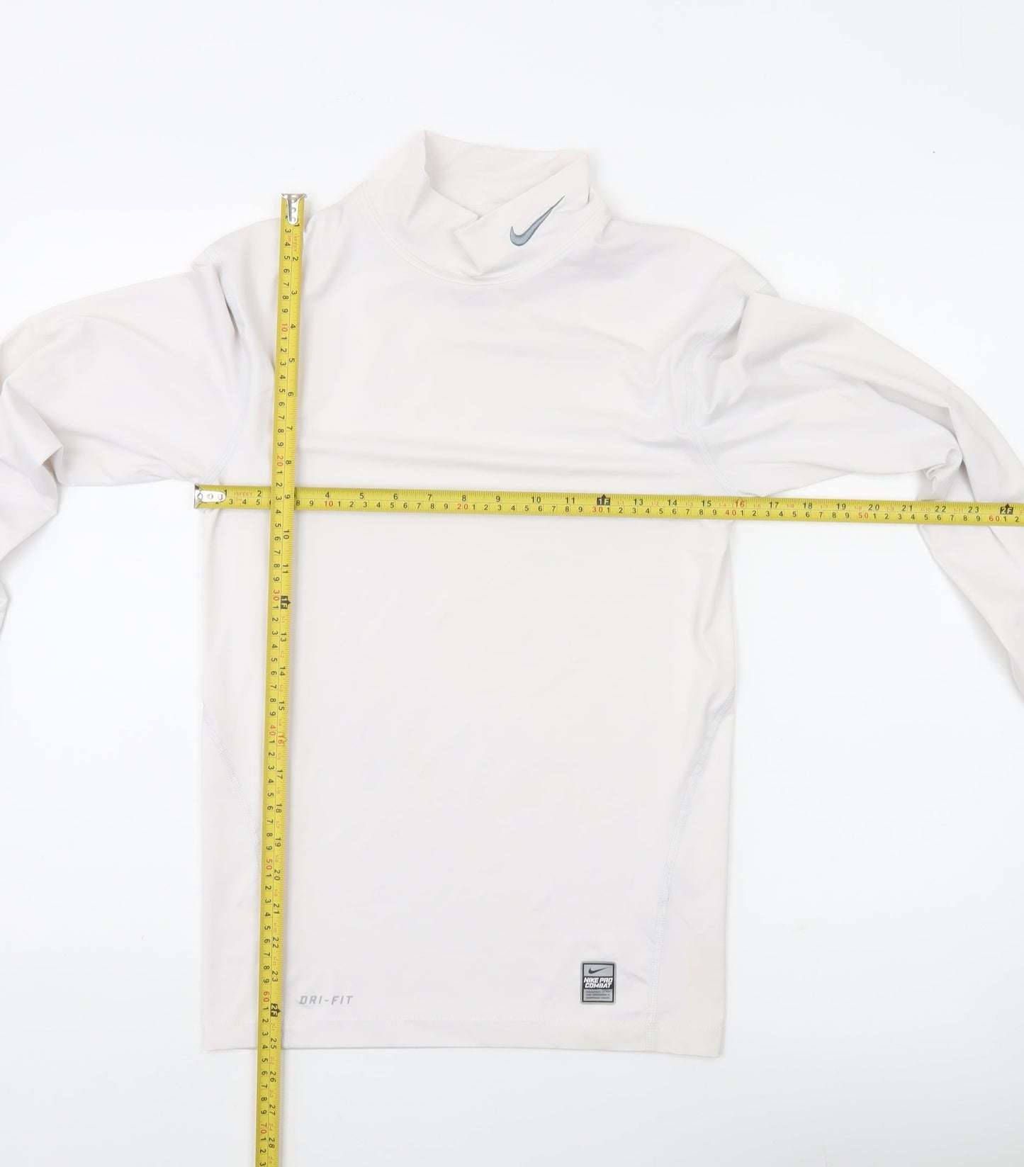Nike Pro Combat Women White Long Sleeve Compression Dri-Fit Top M