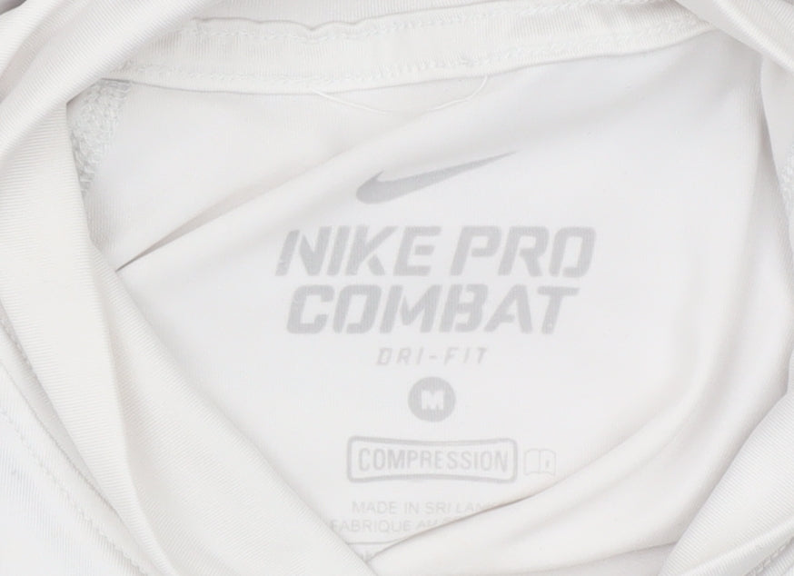Nike Pro Combat Women White Long Sleeve Compression Dri-Fit Top M