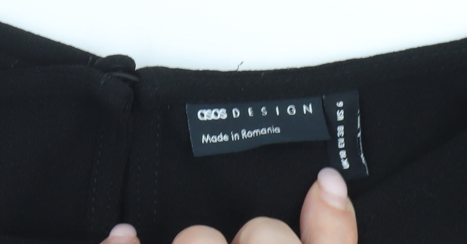 ASOS DESIGN Women’s Black Shift Dress Size S Long Sleeve Crew Neck