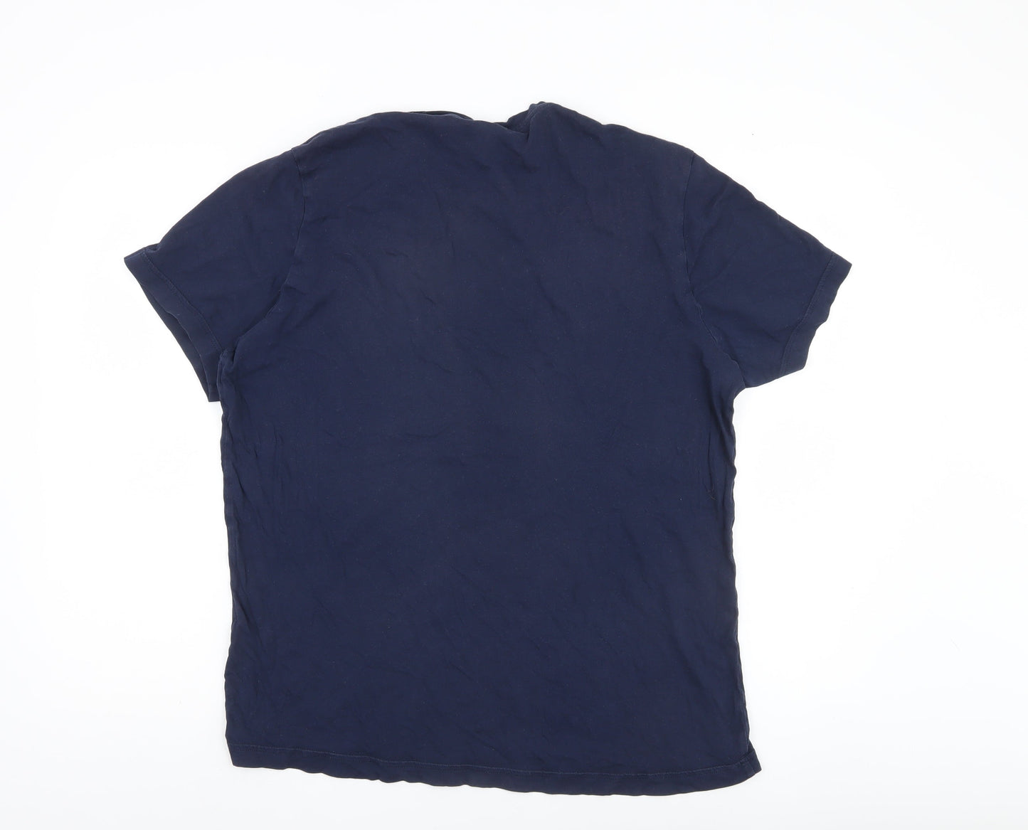Reebok Men’s Blue Large Sports Graphic Logo Crew Neck T-Shirt