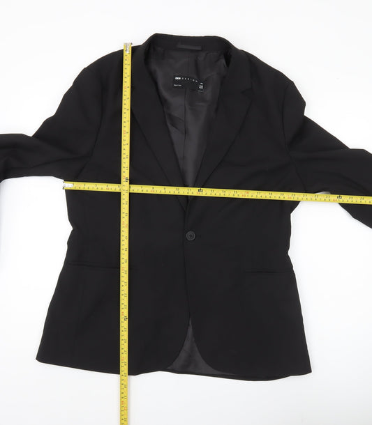 ASOS Design Men's Black 44R Blazer Jacket Regular Fit One Button