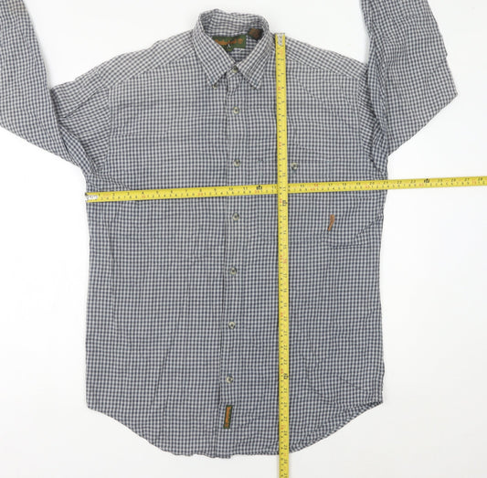 Timberland Men’s XS Blue Check Cotton Long Sleeve Button-Up Shirt