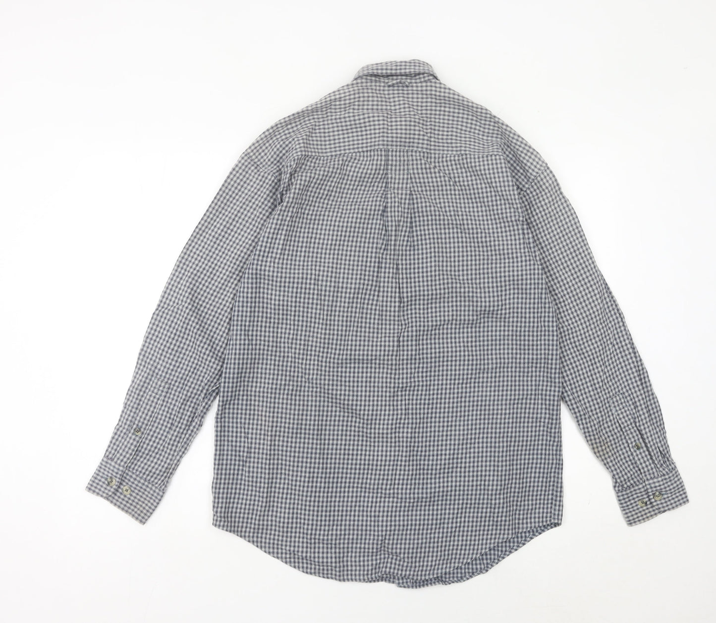 Timberland Men’s XS Blue Check Cotton Long Sleeve Button-Up Shirt