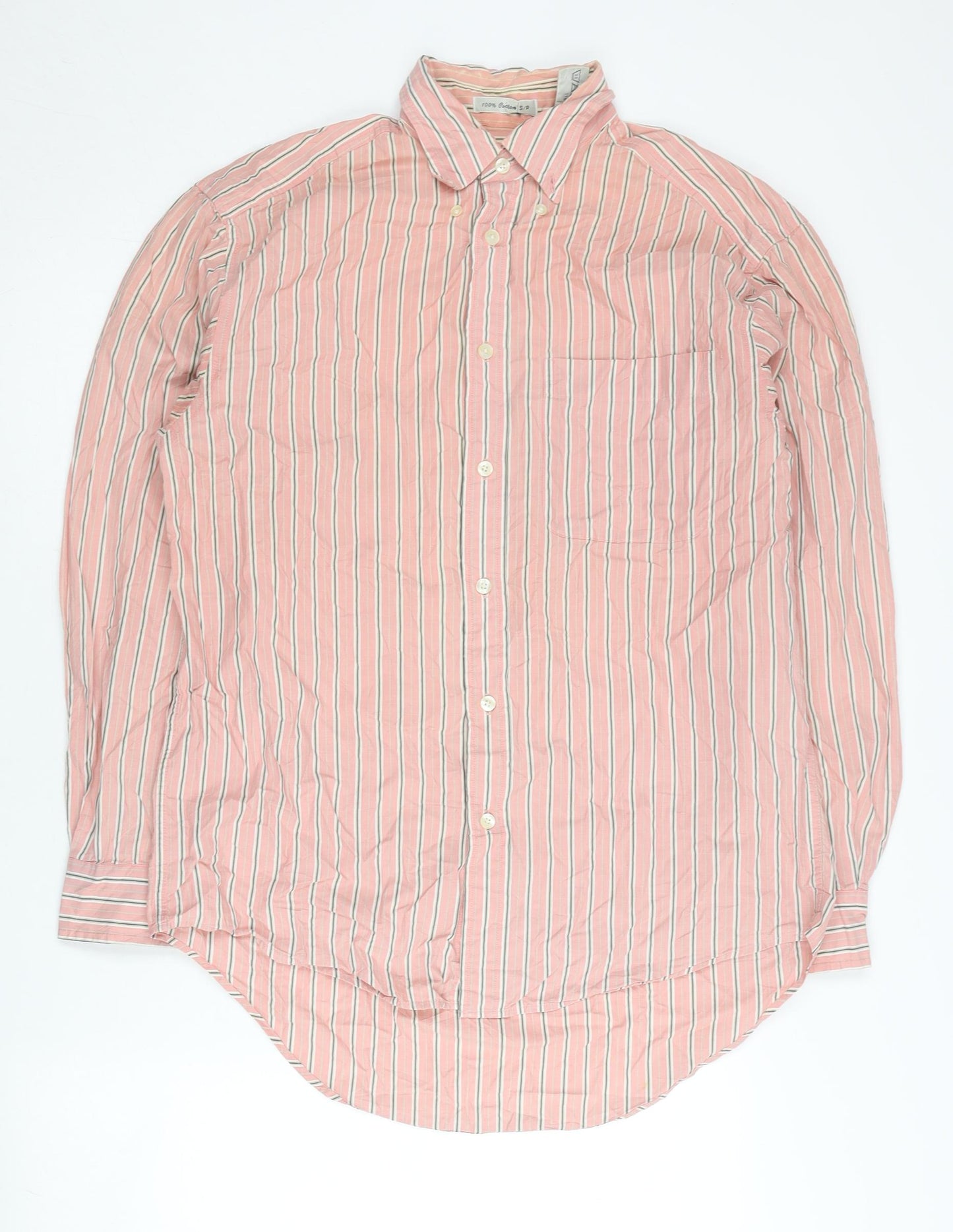 Gap Men's Pink Striped Classic Fit Cotton Button-Up Shirt Size S