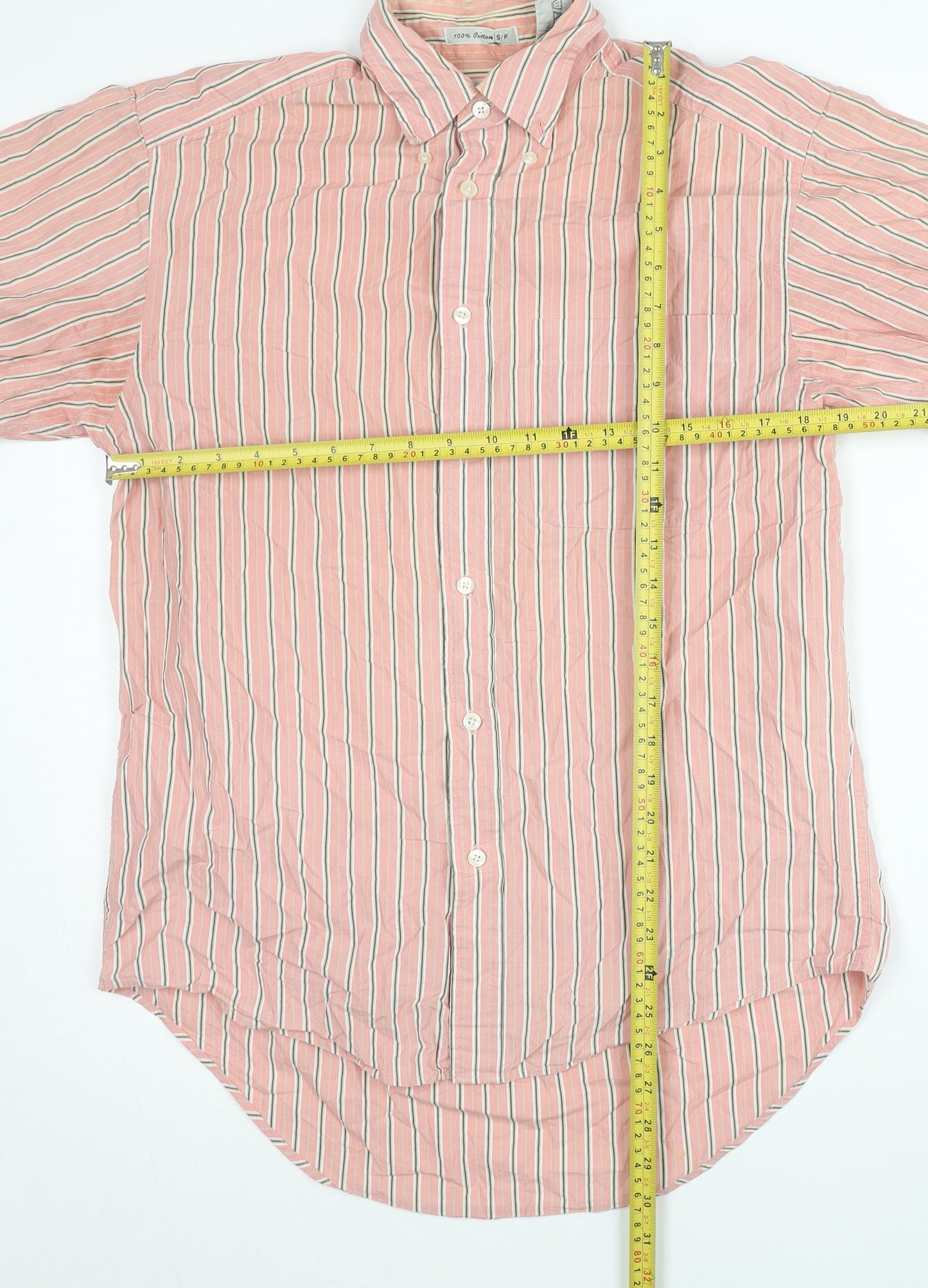 Gap Men's Pink Striped Classic Fit Cotton Button-Up Shirt Size S