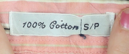 Gap Men's Pink Striped Classic Fit Cotton Button-Up Shirt Size S