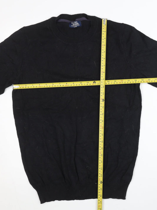 Charles Wilson Men’s Black Cotton Nylon Crew Neck Pullover Jumper Size L