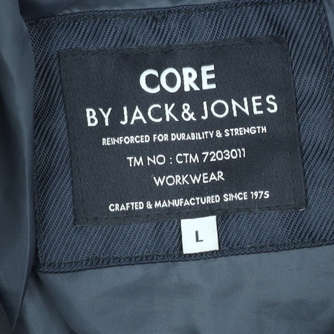 Jack & Jones Men’s Black L Puffer Jacket Winter Warm Coat