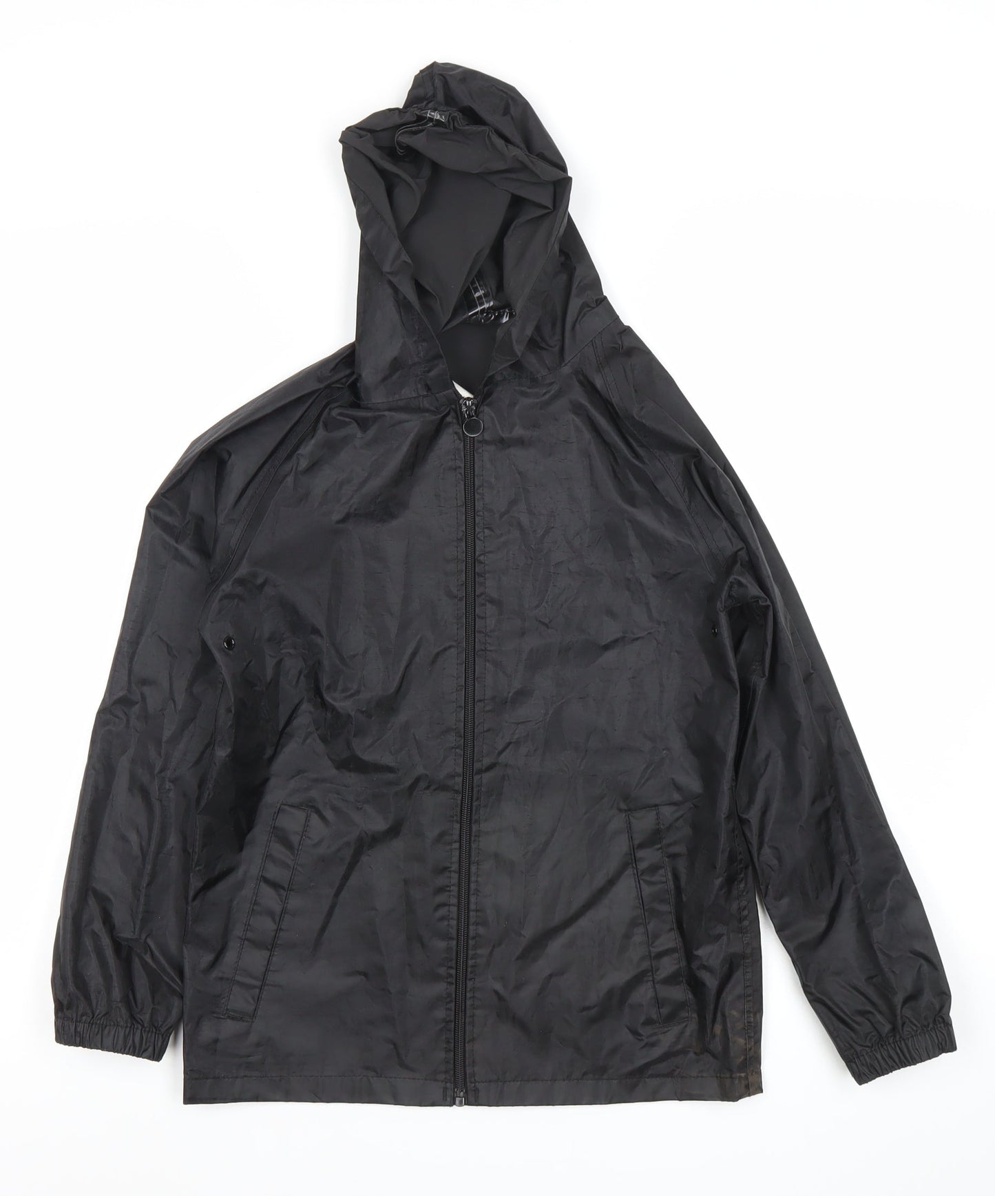 Regatta Boys Black Rain Coat Jacket 9-10 Years Waterproof Hooded