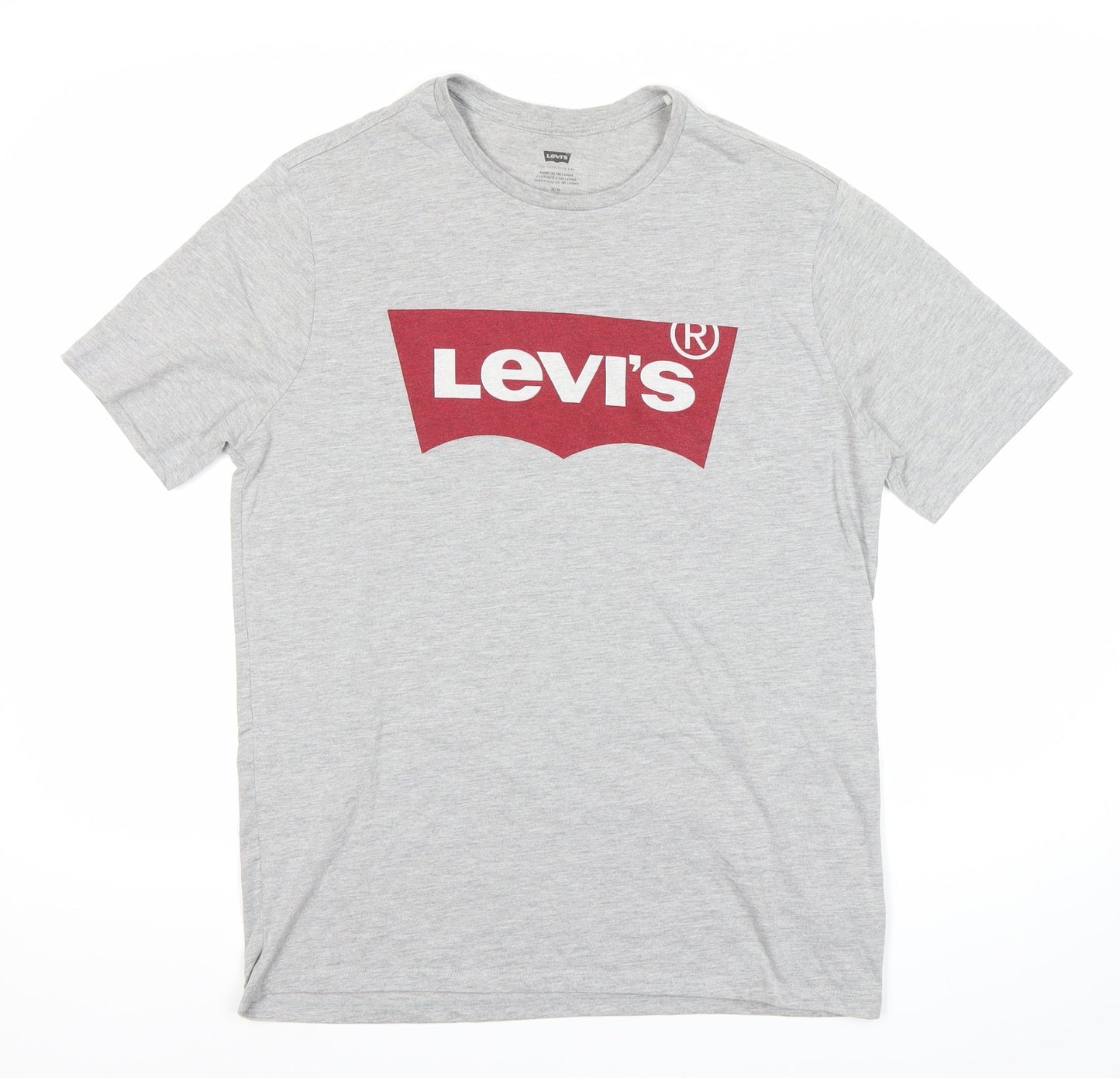 Levi's Mens Grey Logo Graphic Print Crew Neck T-Shirt Size M