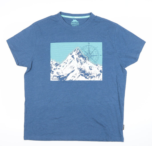 Trespass Men’s Blue Graphic Outdoor Performance T-Shirt Size M