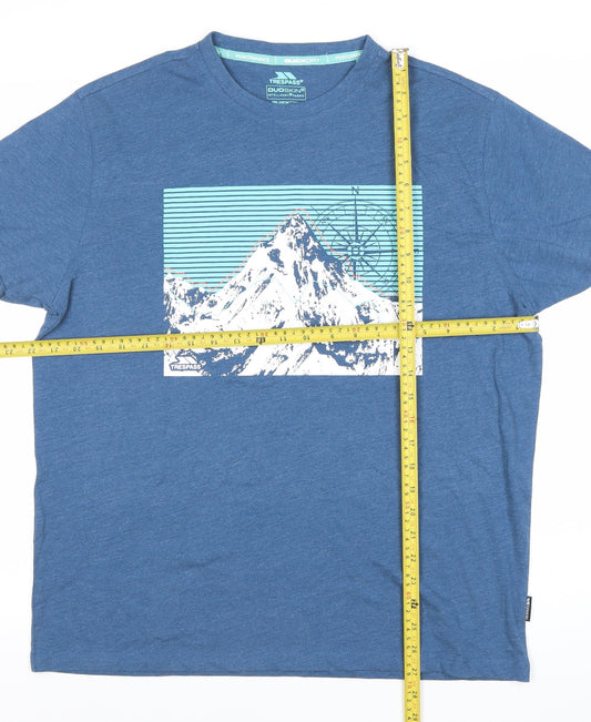Trespass Men’s Blue Graphic Outdoor Performance T-Shirt Size M