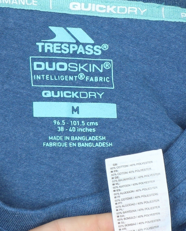 Trespass Men’s Blue Graphic Outdoor Performance T-Shirt Size M