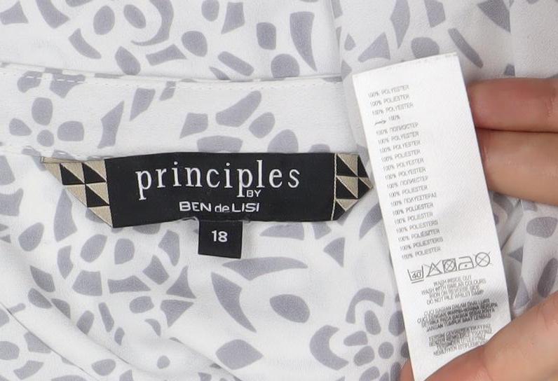 Principles by Ben de Lisi Womens White Floral Blouse Size 18