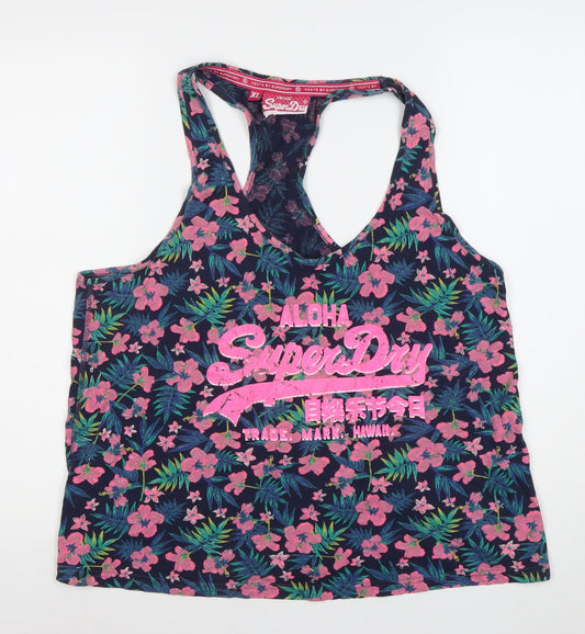 Superdry Womens XL Multicoloured Floral Racerback Tank Top