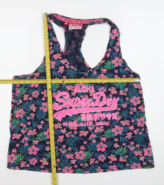 Superdry Womens XL Multicoloured Floral Racerback Tank Top
