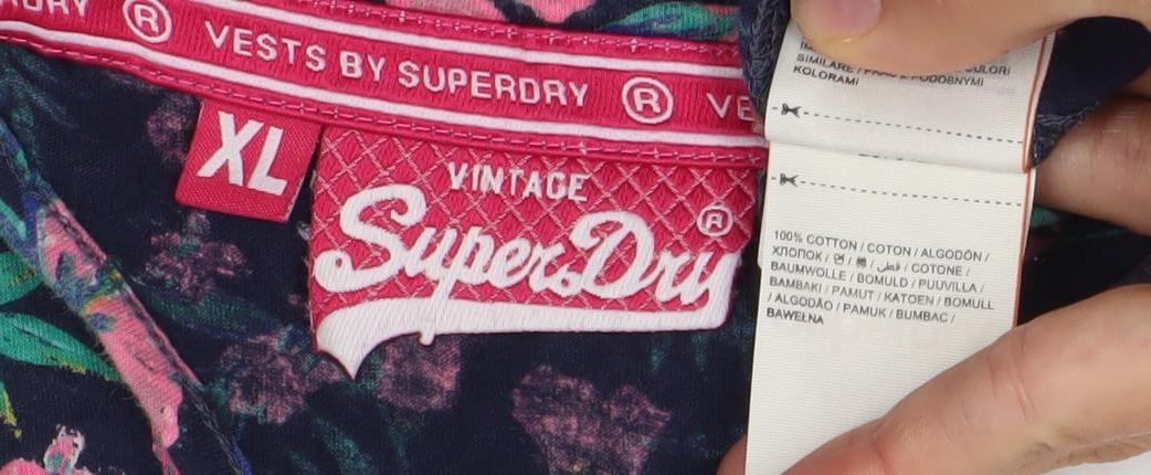 Superdry Womens XL Multicoloured Floral Racerback Tank Top