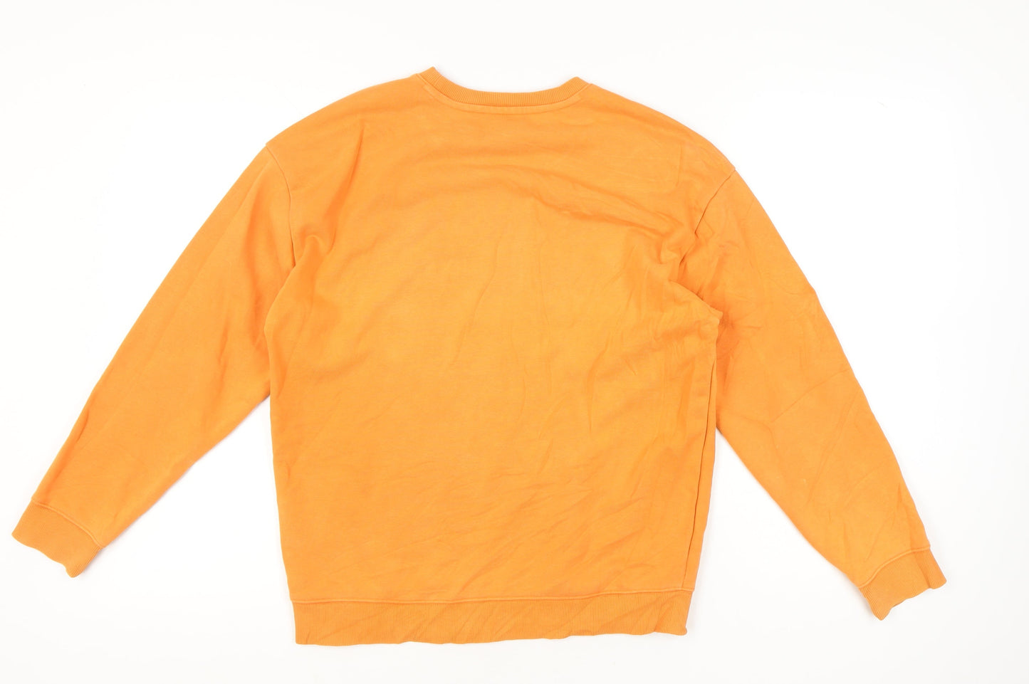 Carhartt Mens Orange Small Pullover Sweatshirt Crew Neck Logo Print