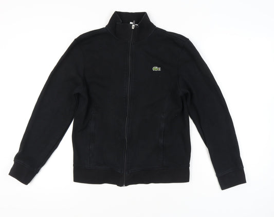 Lacoste Sport Women Black Full Zip Sweatshirt L Cotton Blend