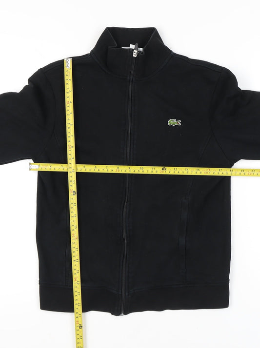 Lacoste Sport Women Black Full Zip Sweatshirt L Cotton Blend