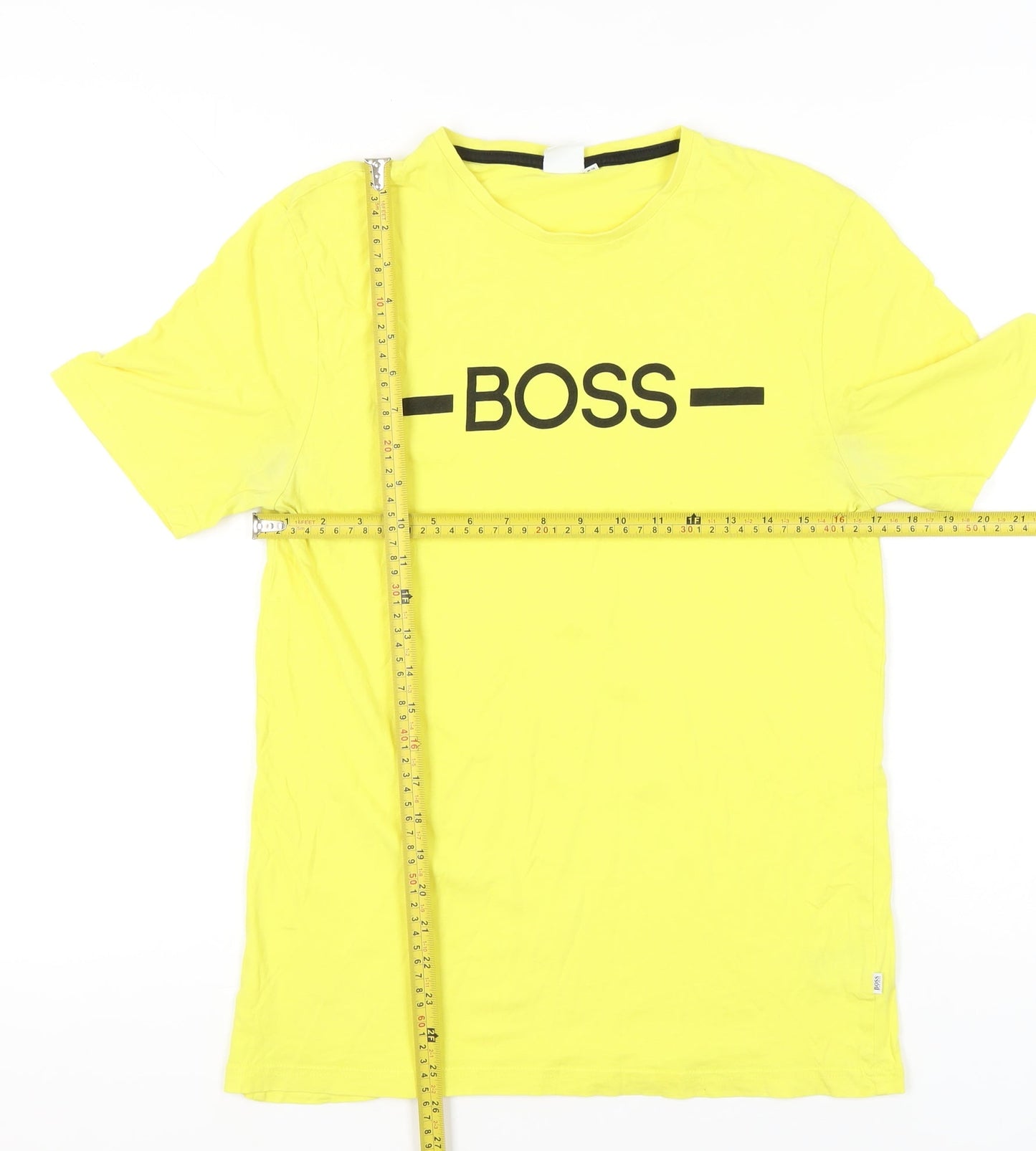 Hugo Boss Boys Yellow 16 Years Logo Short Sleeve Cotton T-Shirt