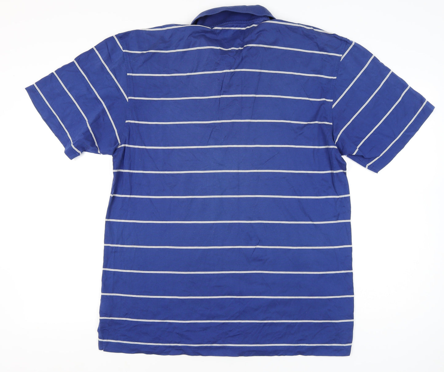 Tommy Hilfiger Men’s Blue Striped Cotton Golf Polo Shirt Size L