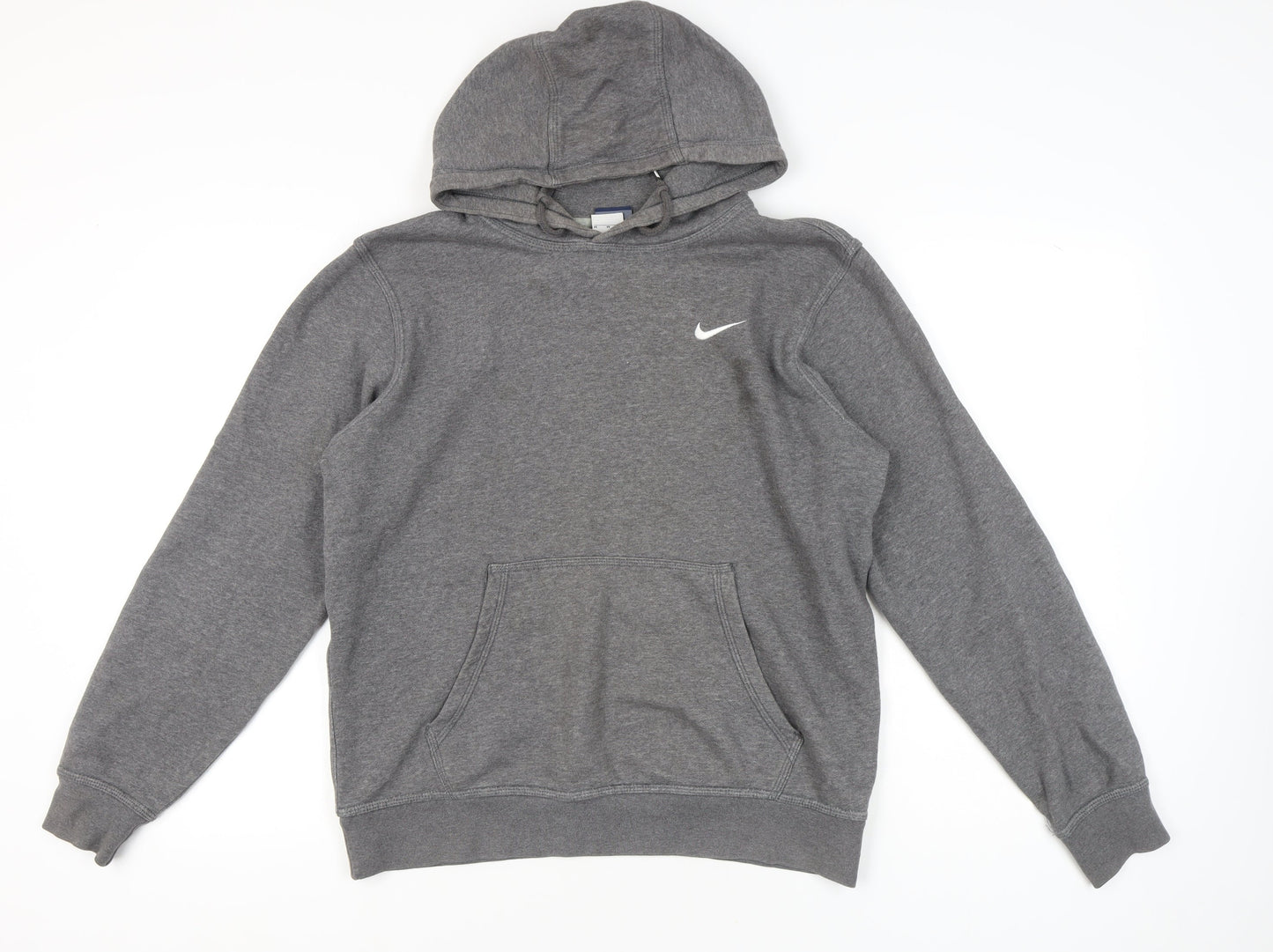Nike Mens Grey Pullover Hoodie M Logo Graphic Fleece Sportswear