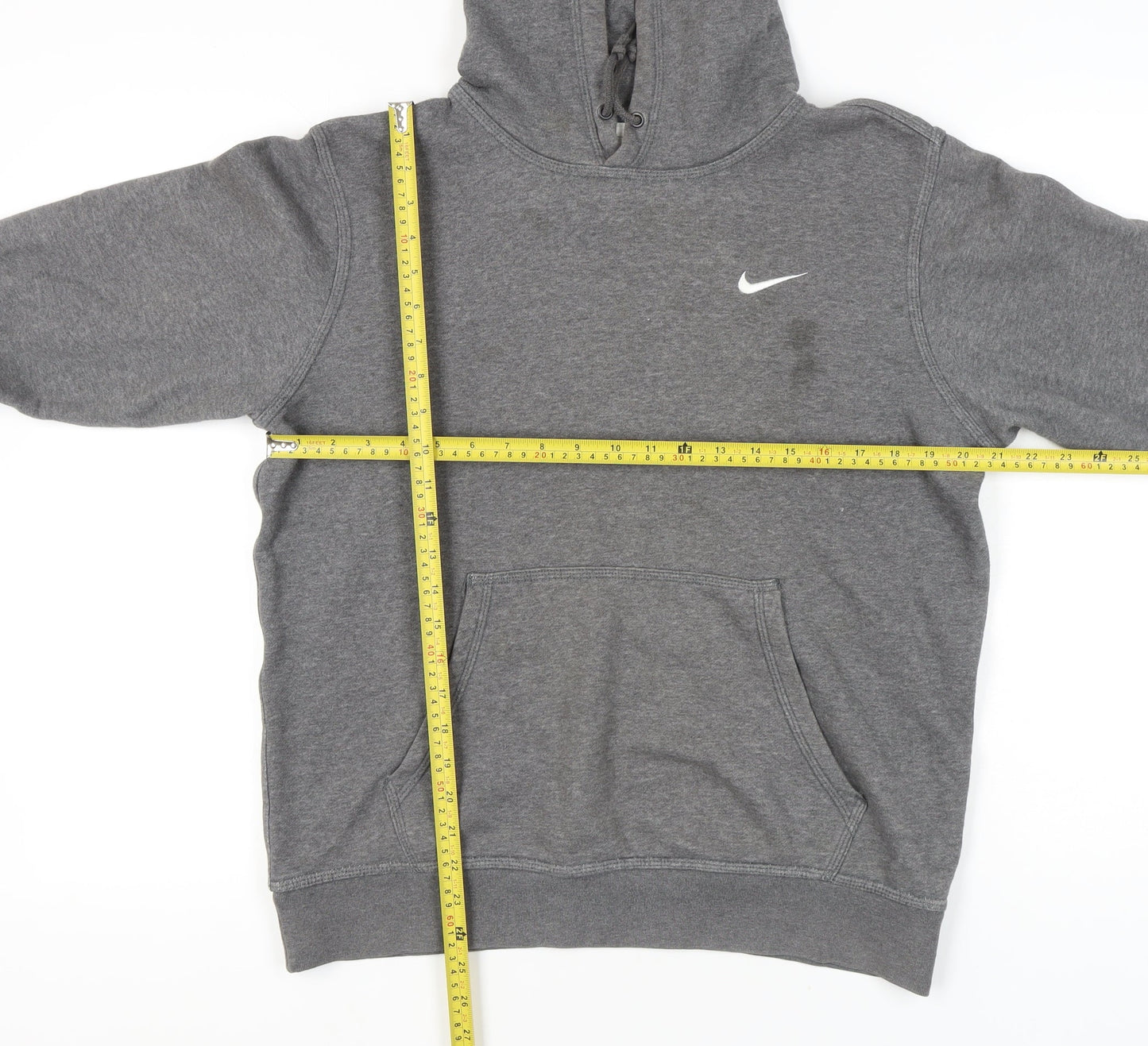 Nike Mens Grey Pullover Hoodie M Logo Graphic Fleece Sportswear