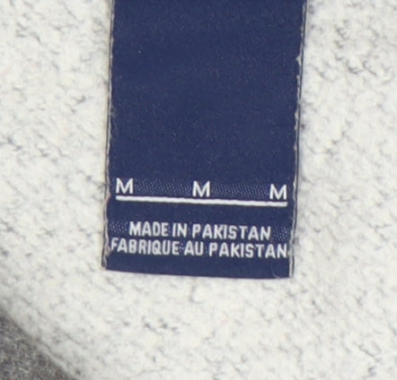 Nike Mens Grey Pullover Hoodie M Logo Graphic Fleece Sportswear