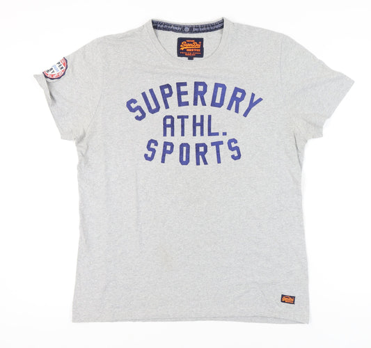 Superdry Men's Grey 2XL Sports Graphic T-Shirt Short Sleeve