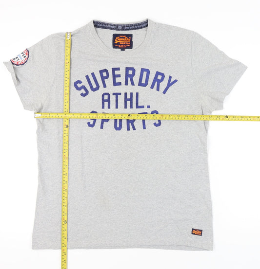 Superdry Men's Grey 2XL Sports Graphic T-Shirt Short Sleeve