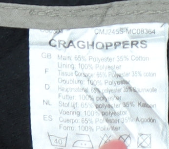 Craghoppers Mens Black Cargo Trousers S 30in Waist Travel Workwear