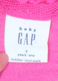 GAP Girls Pink Fleece Sweatshirt 3 Years Pullover 1/4 Zip