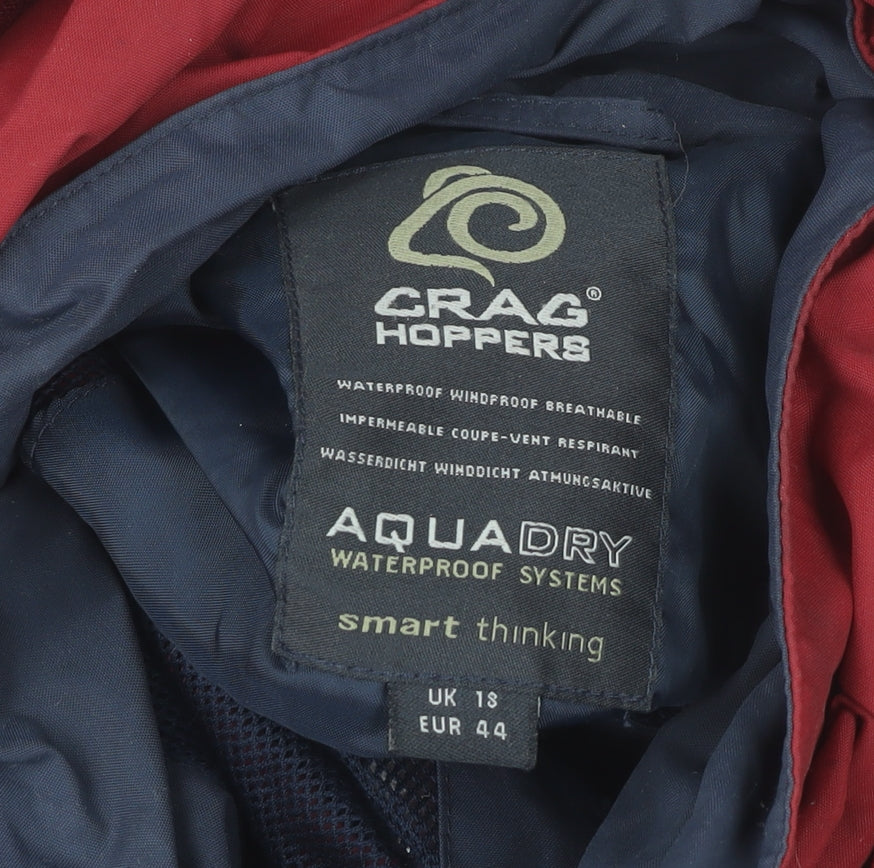 Craghoppers Women’s Red Waterproof Rain Jacket UK 18 Hooded Outdoor Coat
