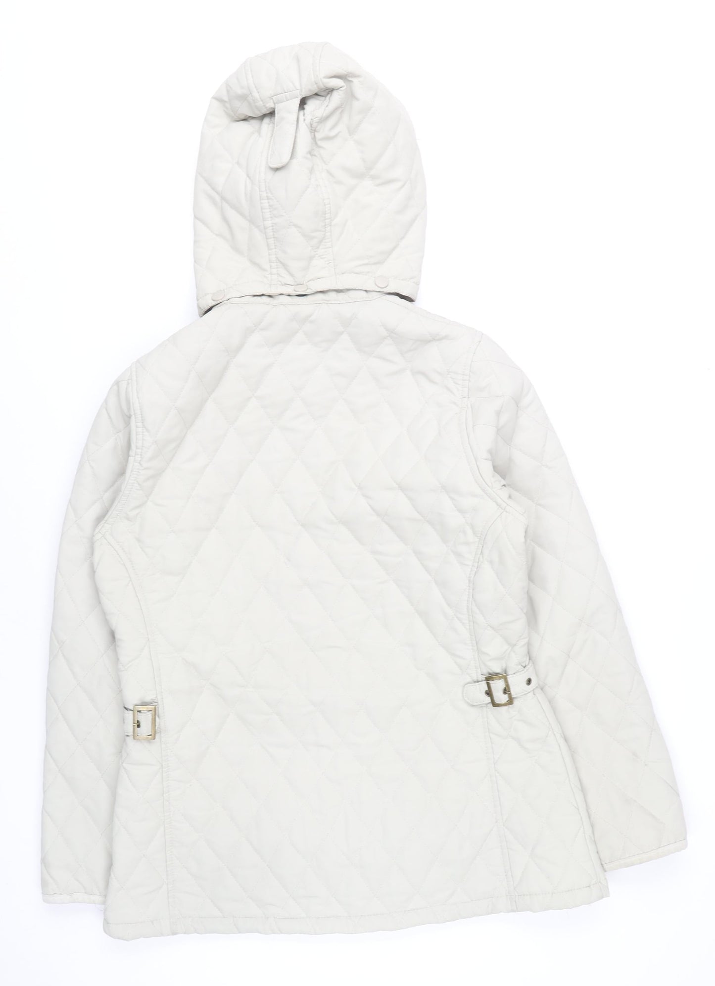 Trespass Womens Ivory Quilted Hooded Jacket Coat XL Winter Warm