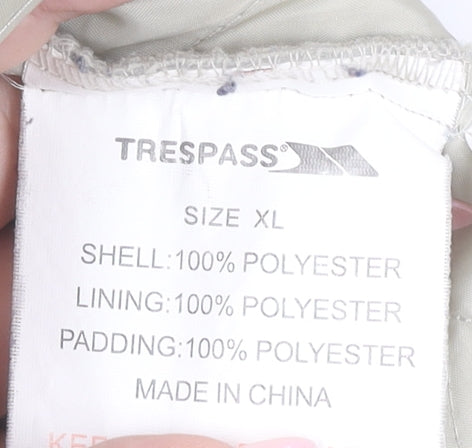 Trespass Womens Ivory Quilted Hooded Jacket Coat XL Winter Warm