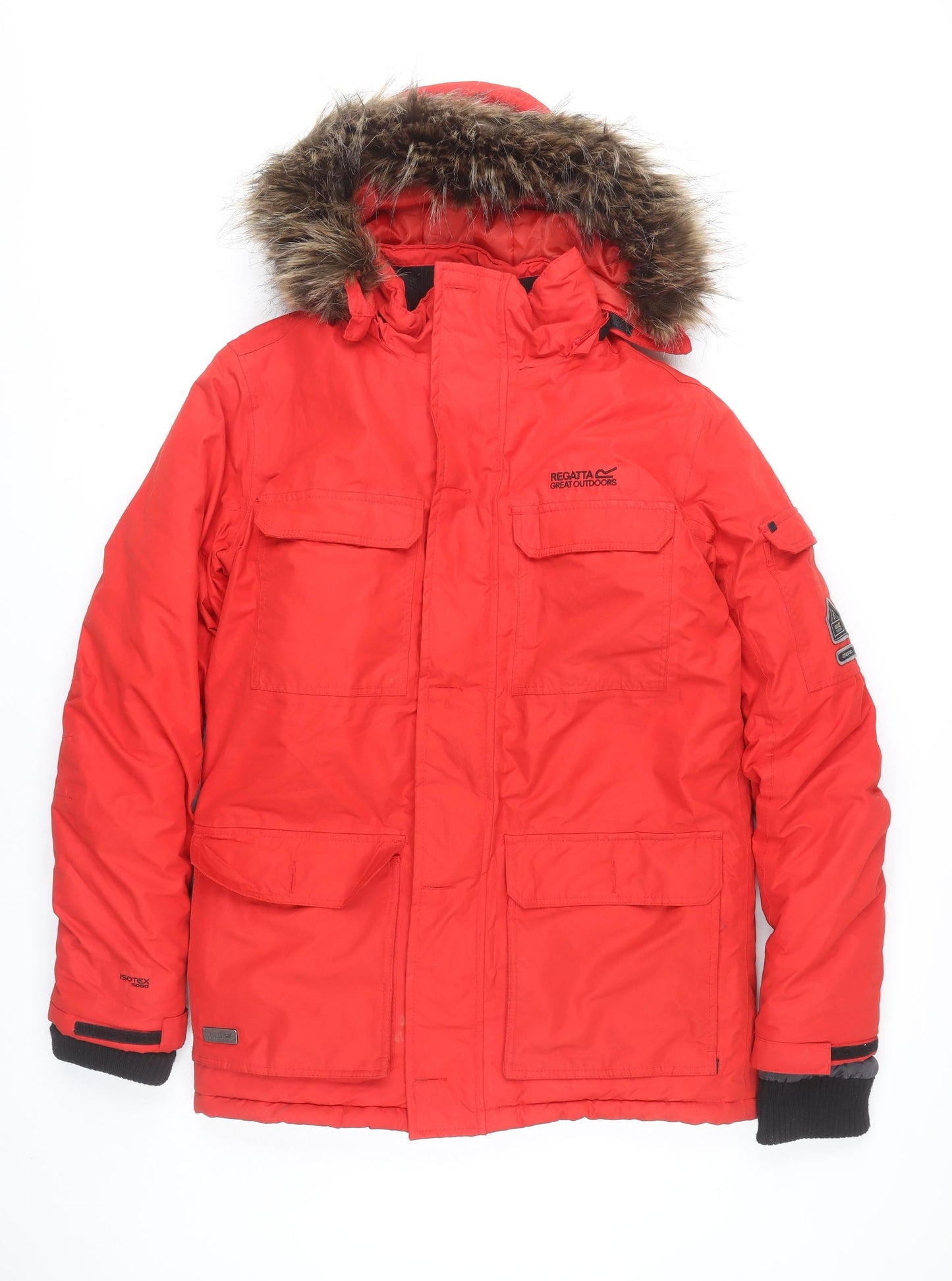 Regatta Mens Red Parka Jacket S Waterproof Hooded Winter Coat