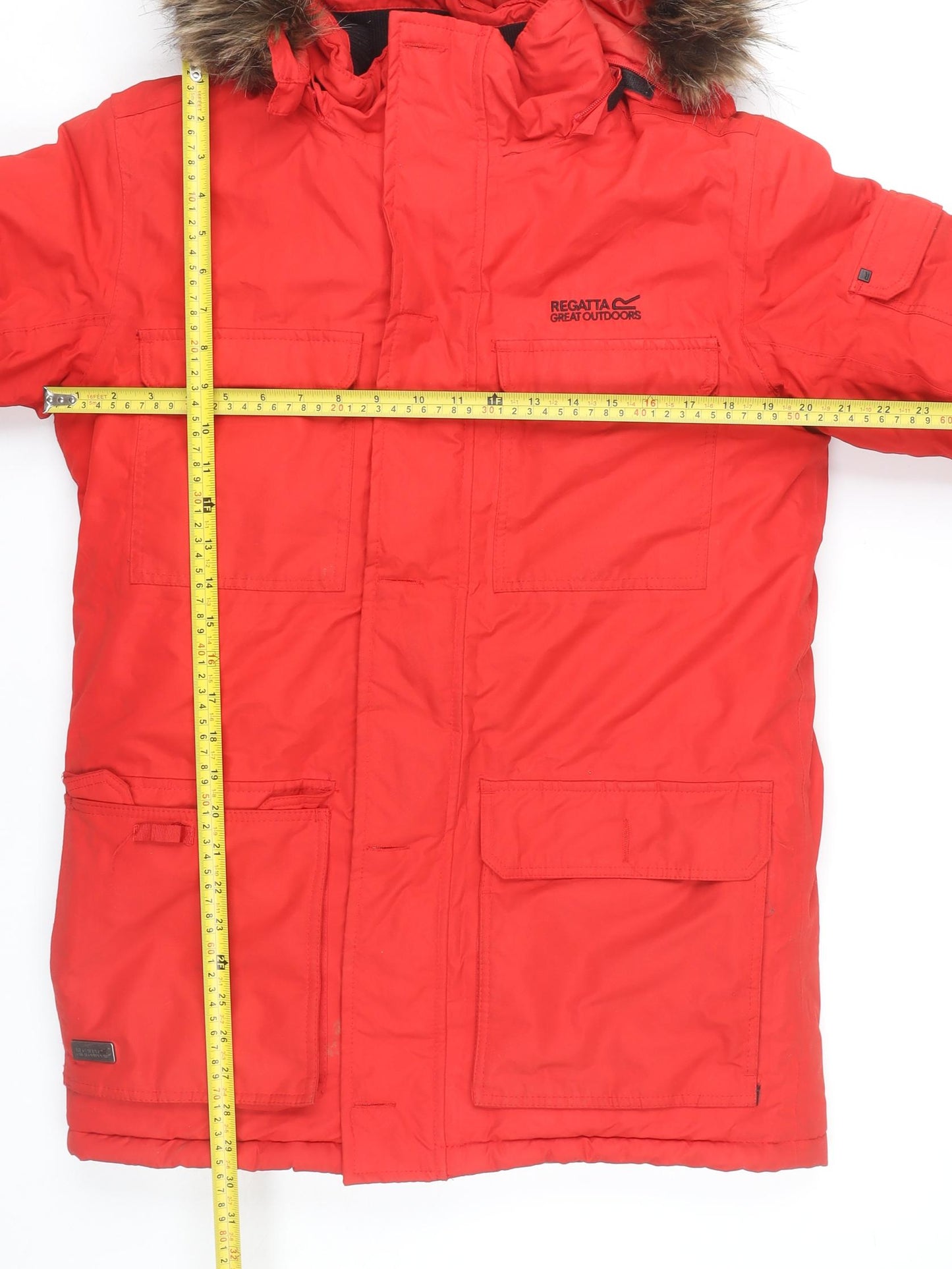 Regatta Mens Red Parka Jacket S Waterproof Hooded Winter Coat