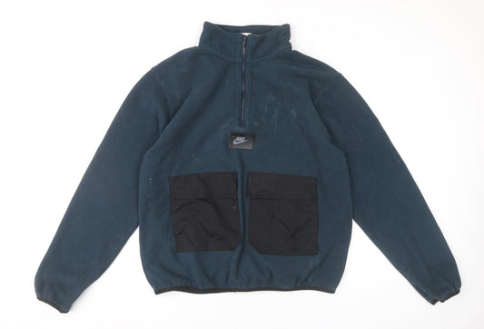 Nike Men’s Blue Fleece 1/2 Zip Pullover Sweatshirt Size M Therma-Fit