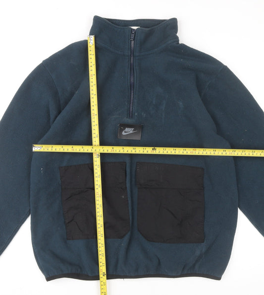 Nike Men’s Blue Fleece 1/2 Zip Pullover Sweatshirt Size M Therma-Fit