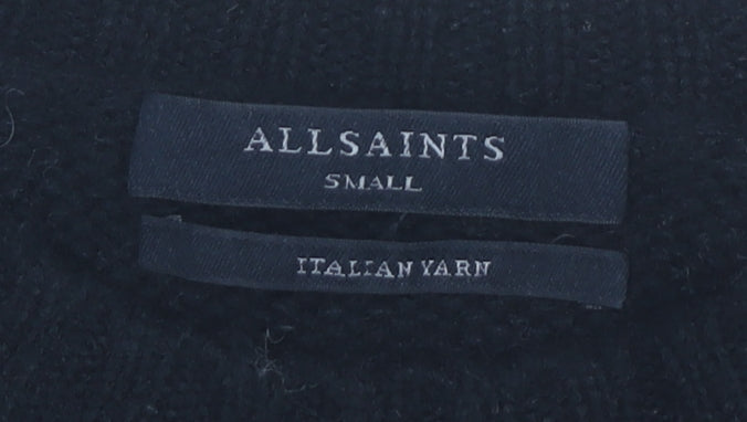 AllSaints Womens Black Beige Striped Wool Blend Jumper Small