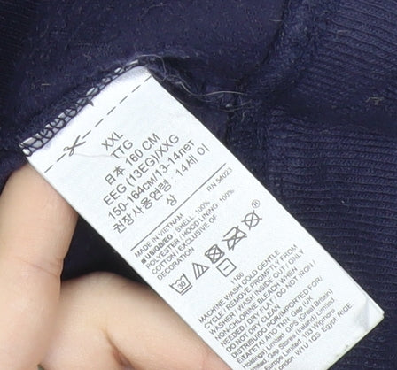 GAP Kids Girls Blue Polka Dot Logo Full Zip Hoodie 14-16 Years