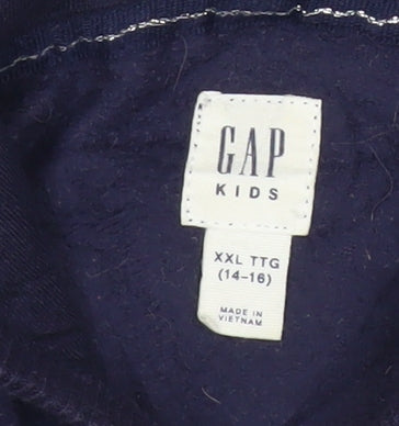 GAP Kids Girls Blue Polka Dot Logo Full Zip Hoodie 14-16 Years