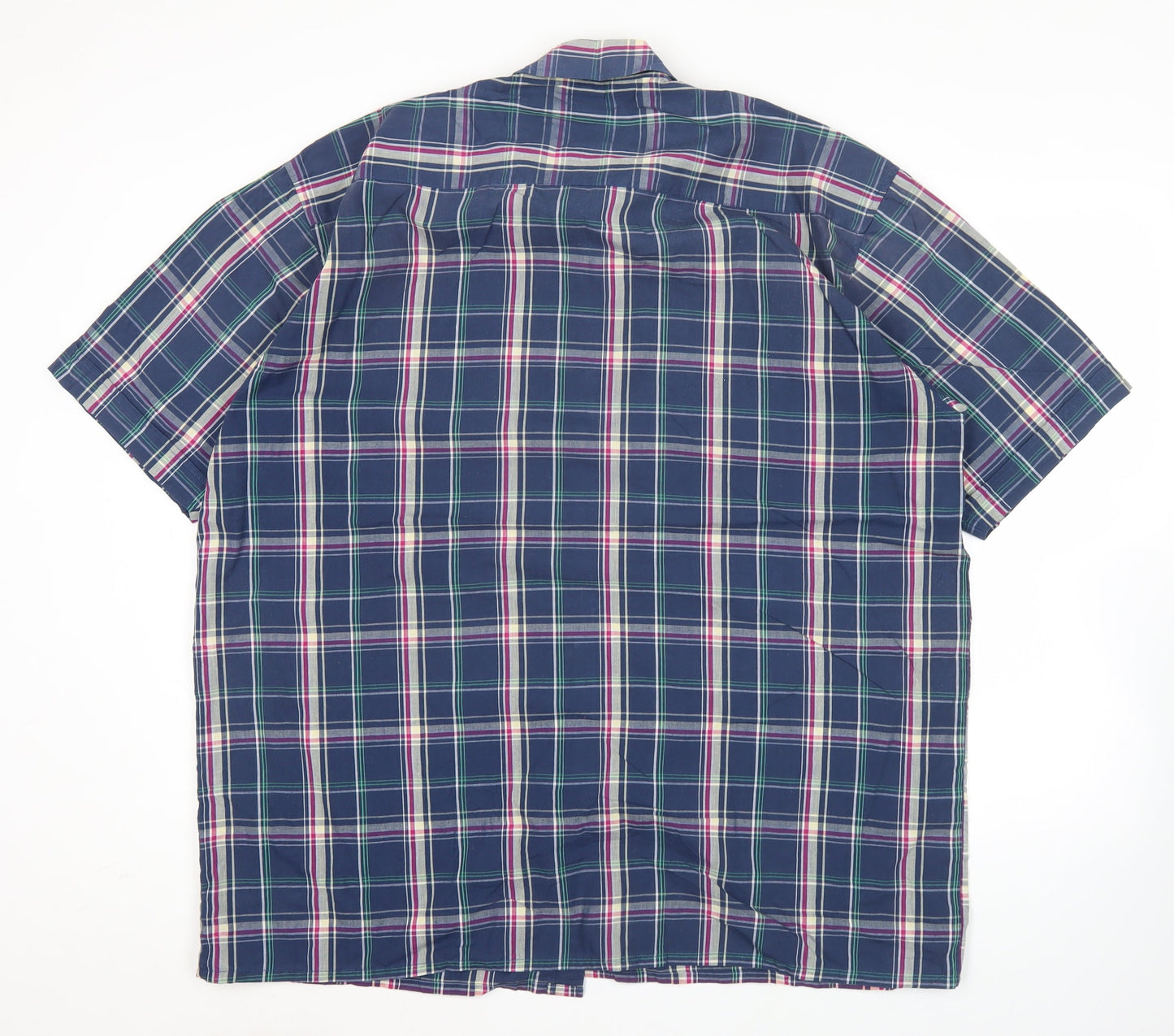 Champion Men’s Blue Plaid Short Sleeve Button-Up Shirt XL Classic Fit