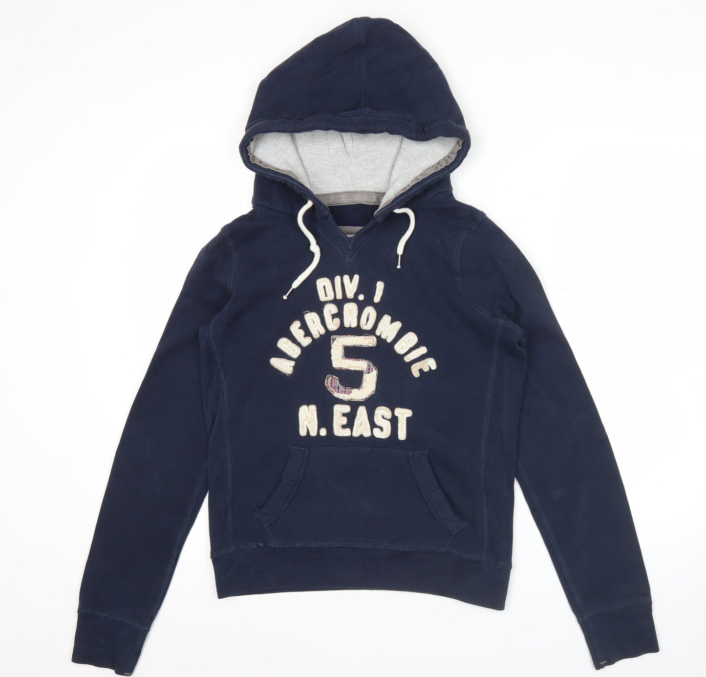Abercrombie & Fitch Womens Navy Pullover Hoodie Medium Cotton Blend