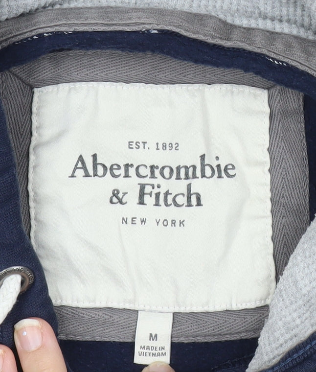 Abercrombie & Fitch Womens Navy Pullover Hoodie Medium Cotton Blend