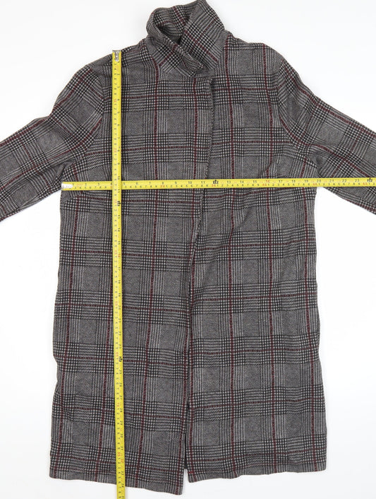 Marks and Spencer Women’s Grey Check Coatigan UK 12 Long Sleeve