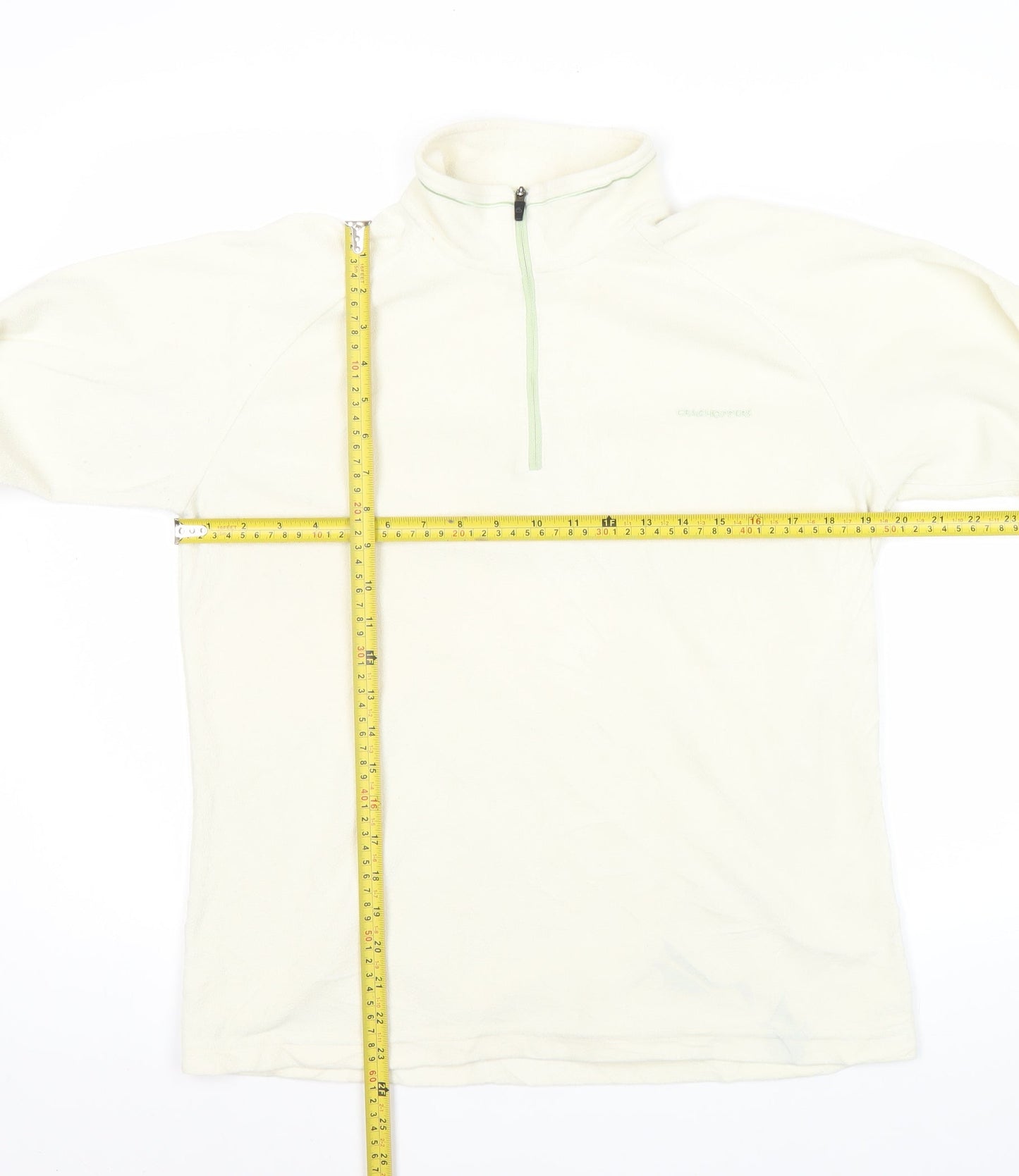 Craghoppers Women’s Ivory Fleece Sweatshirt UK 12 Pullover 1/4 Zip