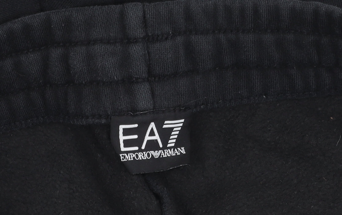 Emporio Armani EA7 Womens Black Jogger Trousers M Cotton Logo