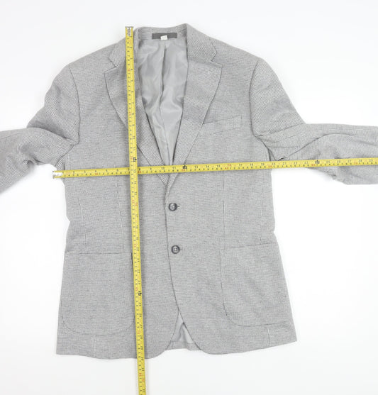 Marks and Spencer Men’s Grey Check Blazer Jacket 40 Chest Regular